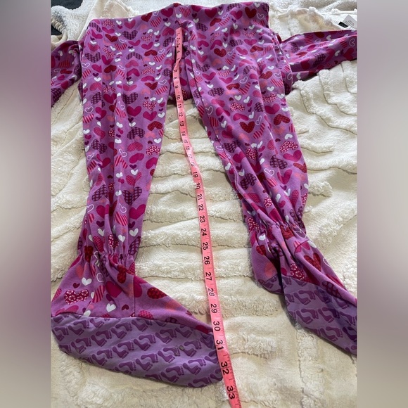 Adult size Pink Heart Pattern Onesie footed Pajamas size medium - Picture 11 of 15
